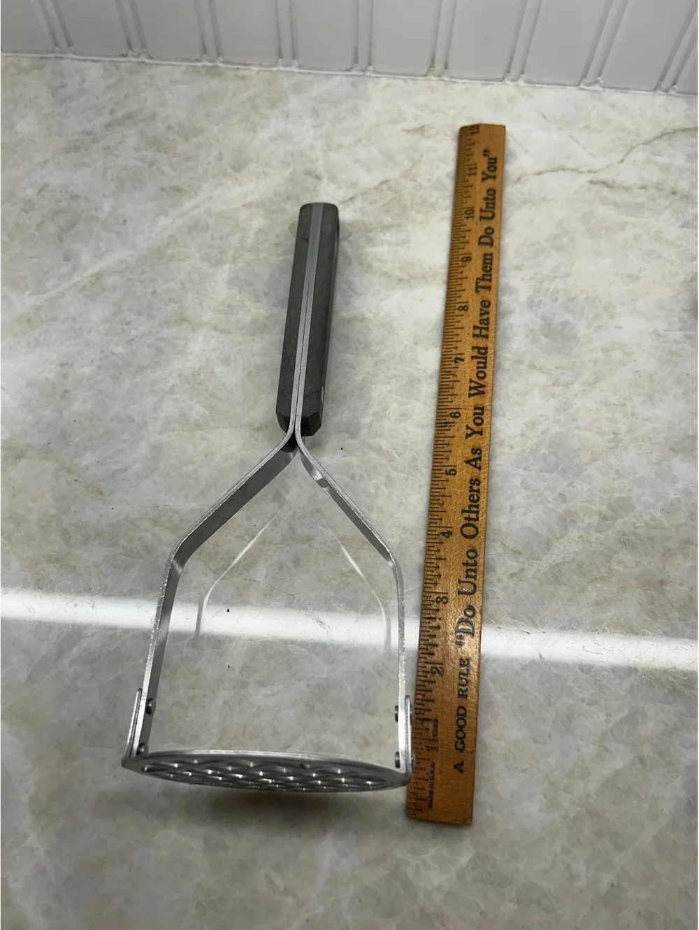 Vintage Flint Arrowhead Potato Masher – Stainless Steel, Made in USA